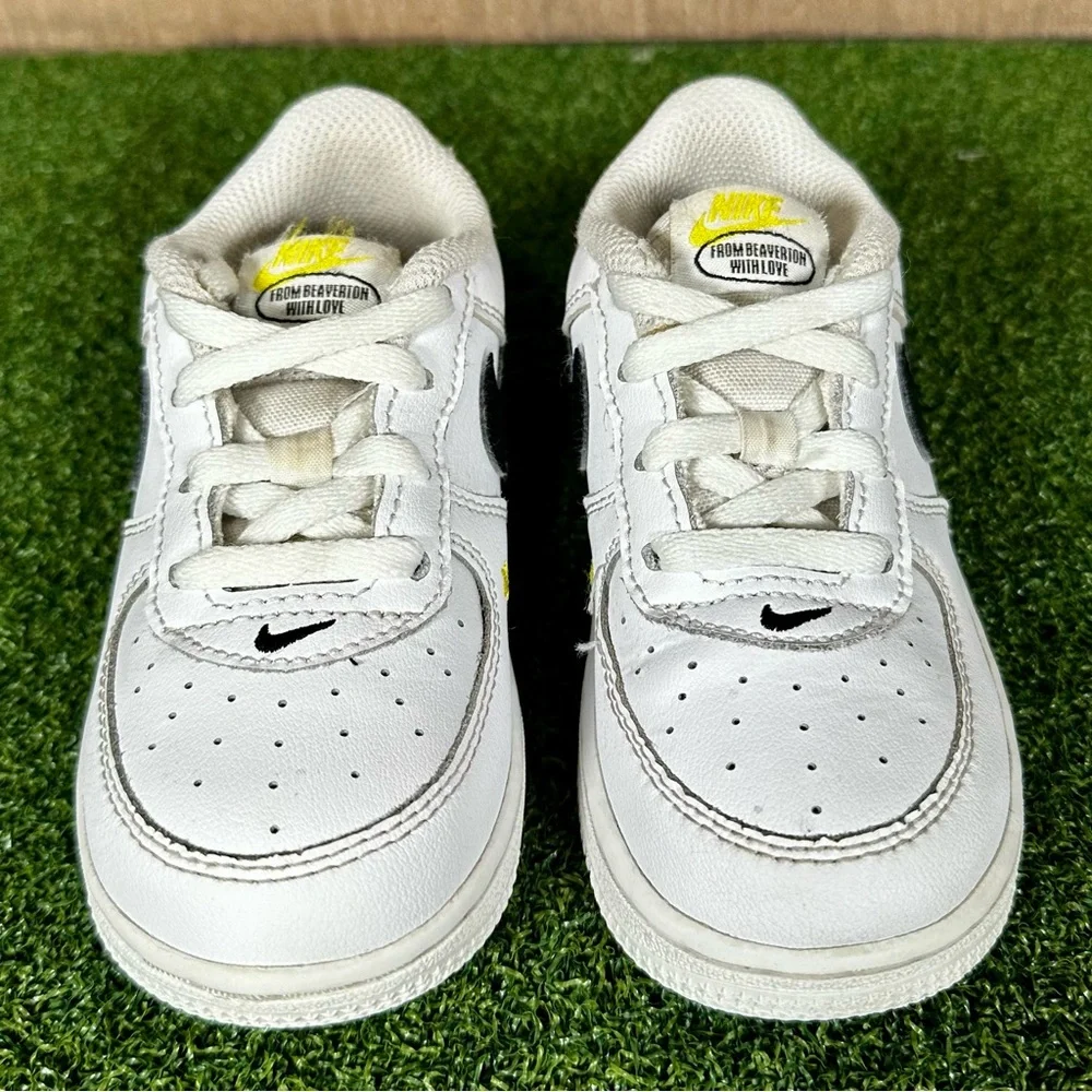 Toddler's Nike Force 1 LV8 White/Black-Dark Sulfur‎ - Size 8C (DM4254 100)